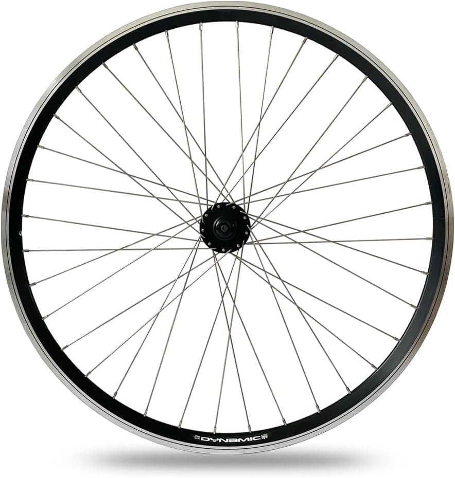 28 Zoll Vorderrad I hochwertige Hohlkammerfelge ETRTO 19-622 I 6-Loch Bremsscheibenaufnahme I mit Schnellspanner I schwarz