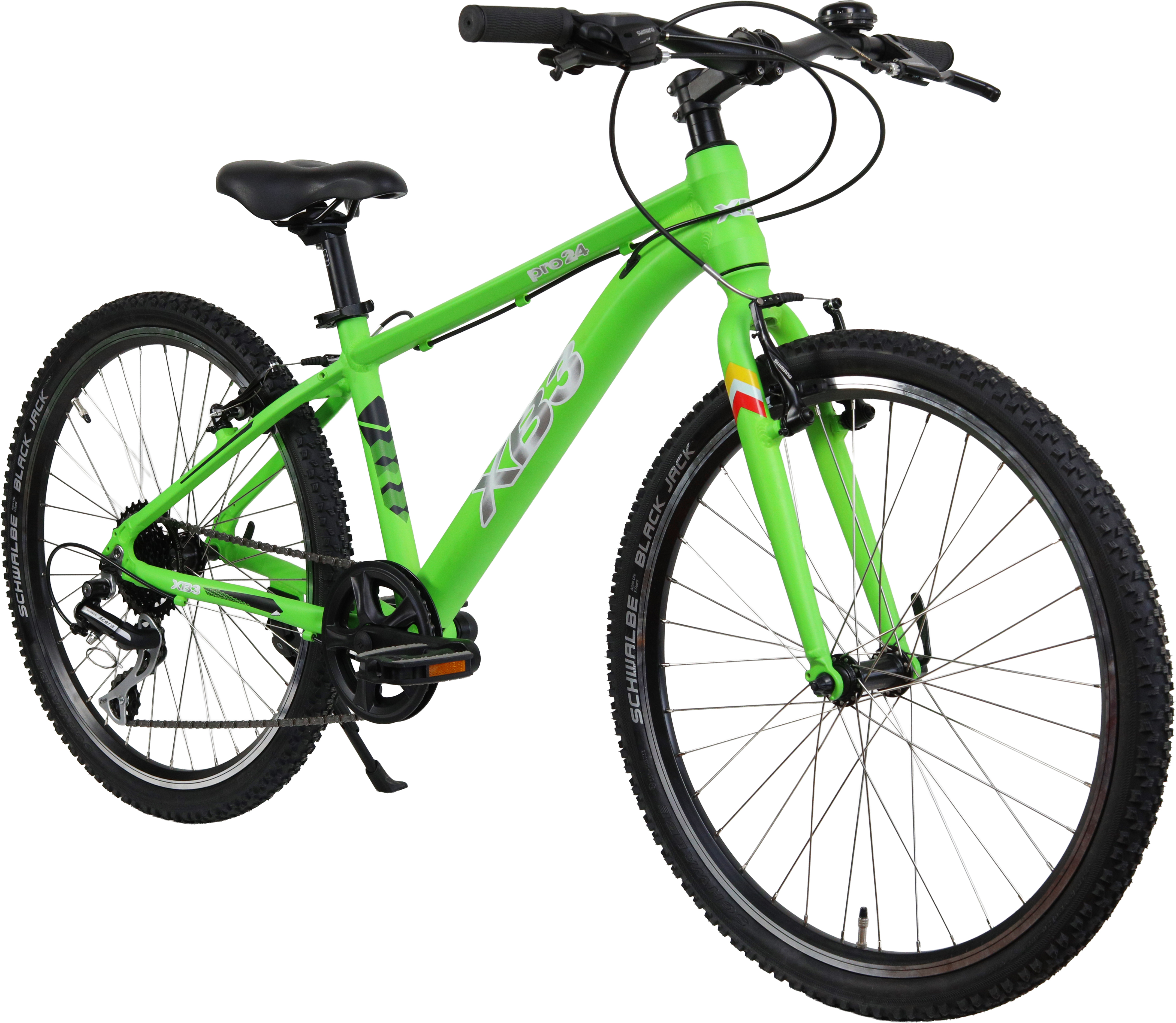 XB3 24 Zoll Kinderfahrrad 10,5 kg für Mädchen und Jungen (Shimano Acera 8-Gang Kettenschaltung, Shimano V-Brakes, Alu Laufräder, SelleRoyal Sattel, Schwalbe Bereifung)
