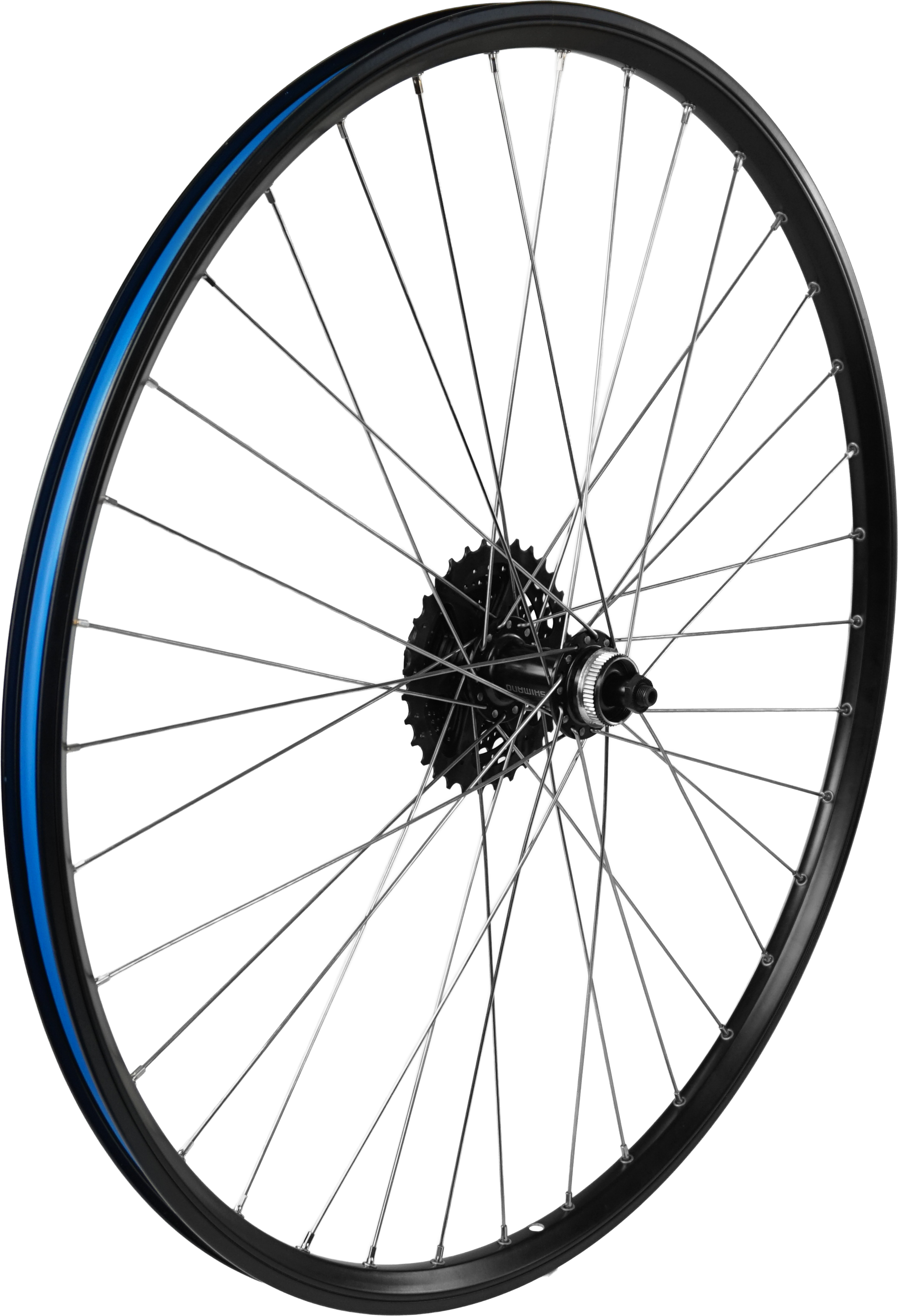 28 Zoll Hinterrad |  Nabe himano FH-QC400 mit Centerlock Scheibenbremsaufnahme |  Hohlkammerfelge geöst |  inkl. 9-Fach - Kassette | inkl. Schnellspanner  Schwarz I ETRTO 19-622