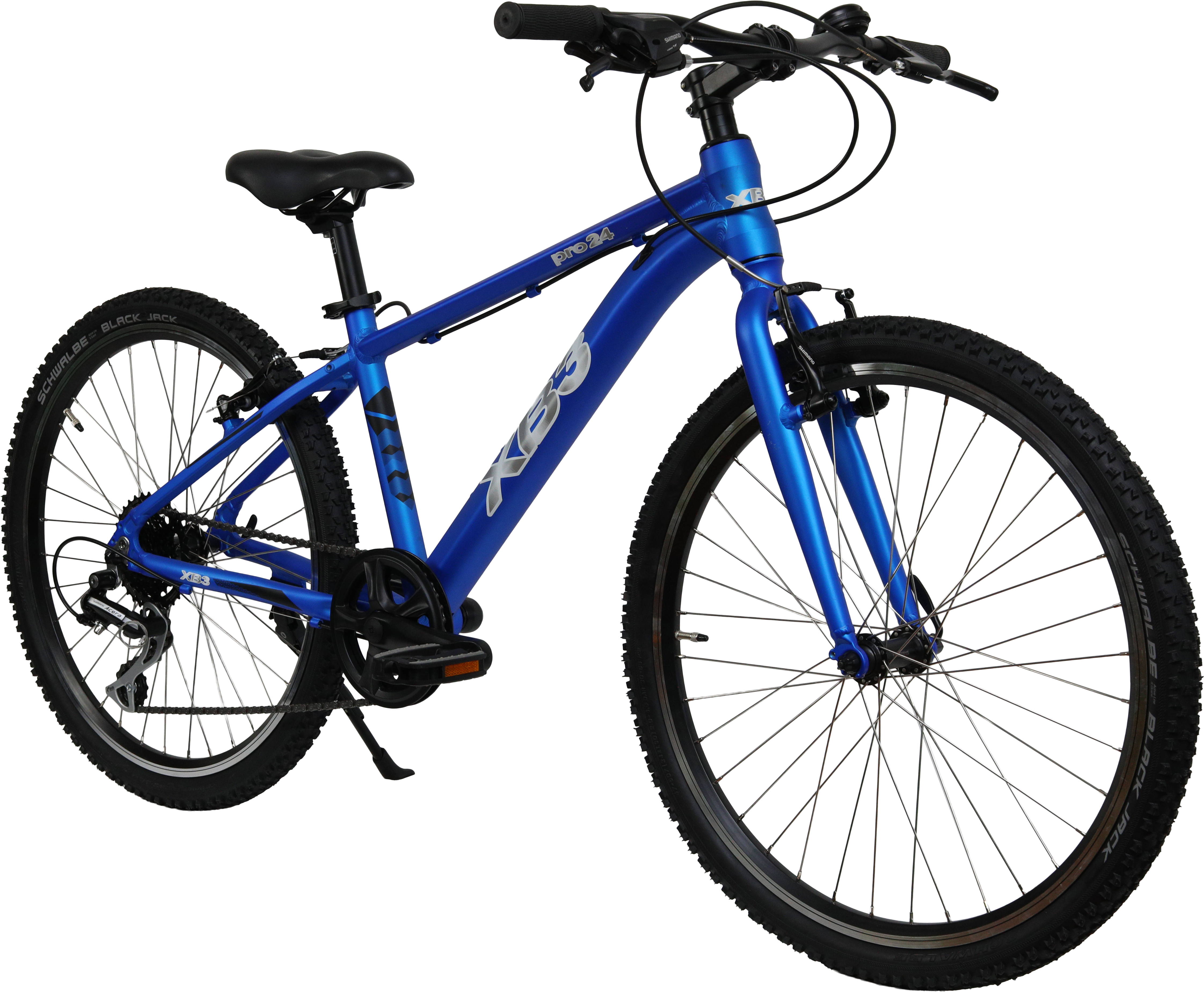 XB3 24 Zoll Kinderfahrrad 10,5 kg für Mädchen und Jungen (Shimano Acera 8-Gang Kettenschaltung, Shimano V-Brakes, Alu Laufräder, SelleRoyal Sattel, Schwalbe Bereifung)