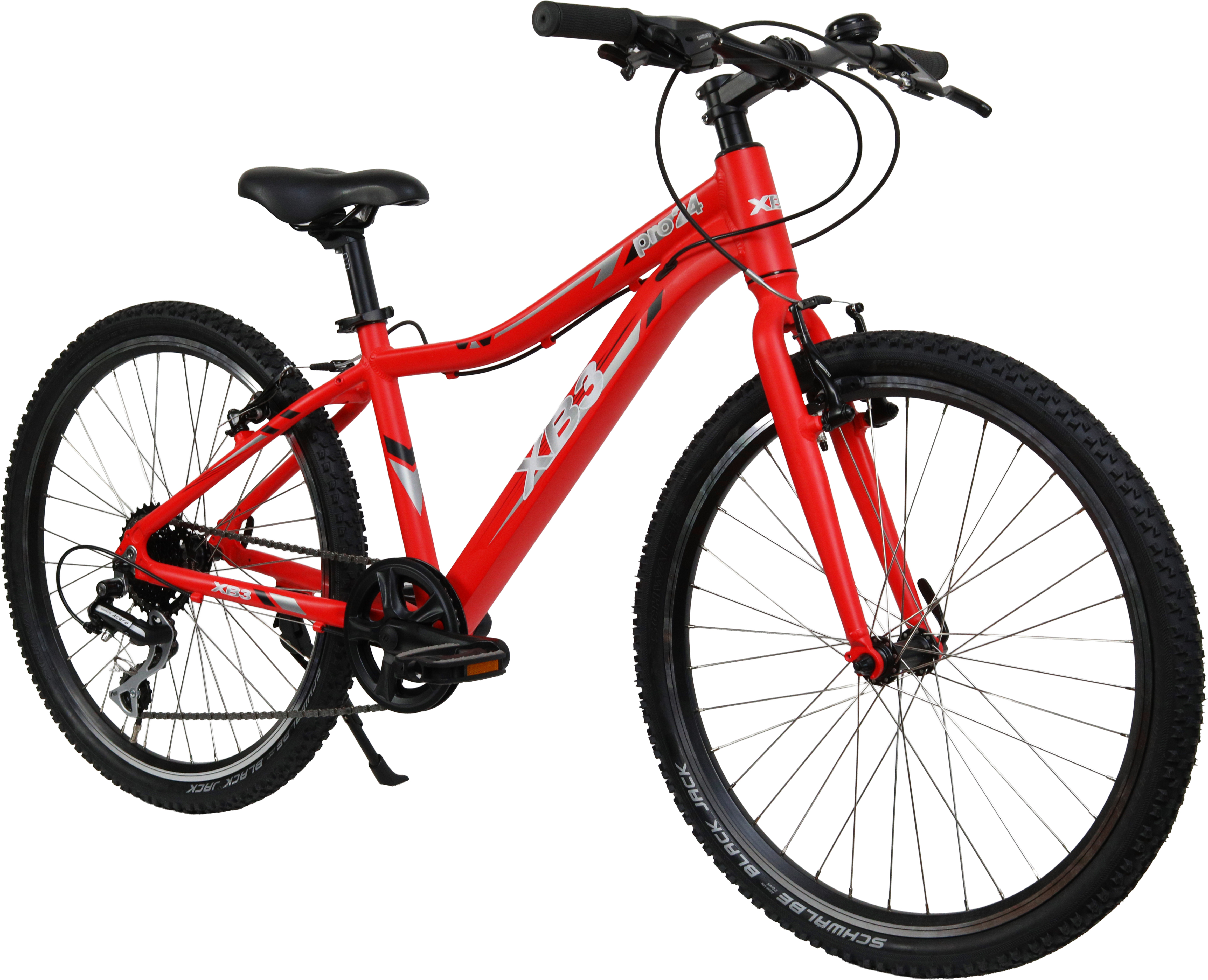 XB3 24 Zoll Kinderfahrrad 10,5 kg für Mädchen und Jungen, Shimano Acera 8-Gang Kettenschaltung, Shimano V-Brakes, Alu Laufräder, SelleRoyal Sattel, Schwalbe Bereifung