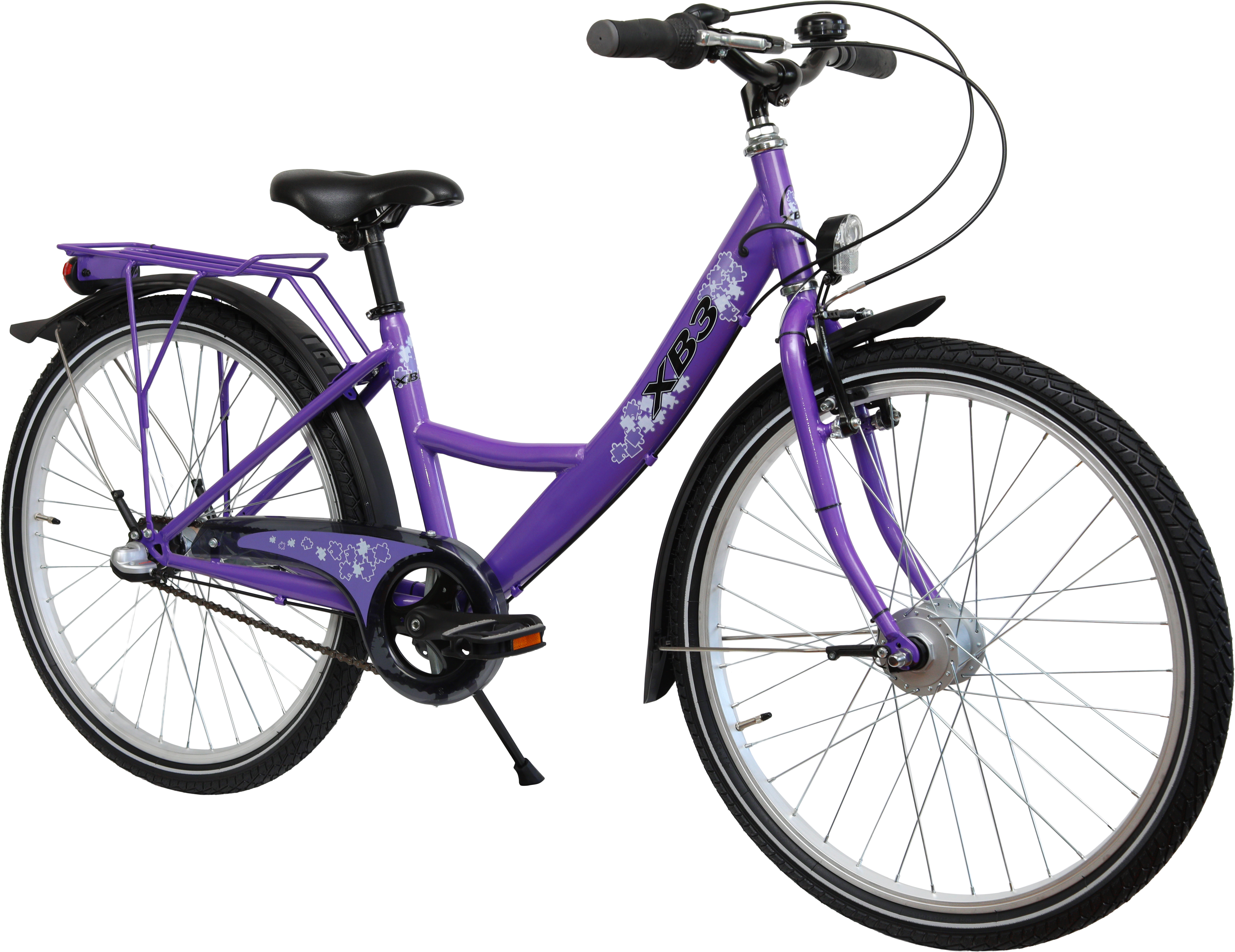XB3 24 Zoll Kinderfahrrad, 3 Gänge Nabenschaltung lila
