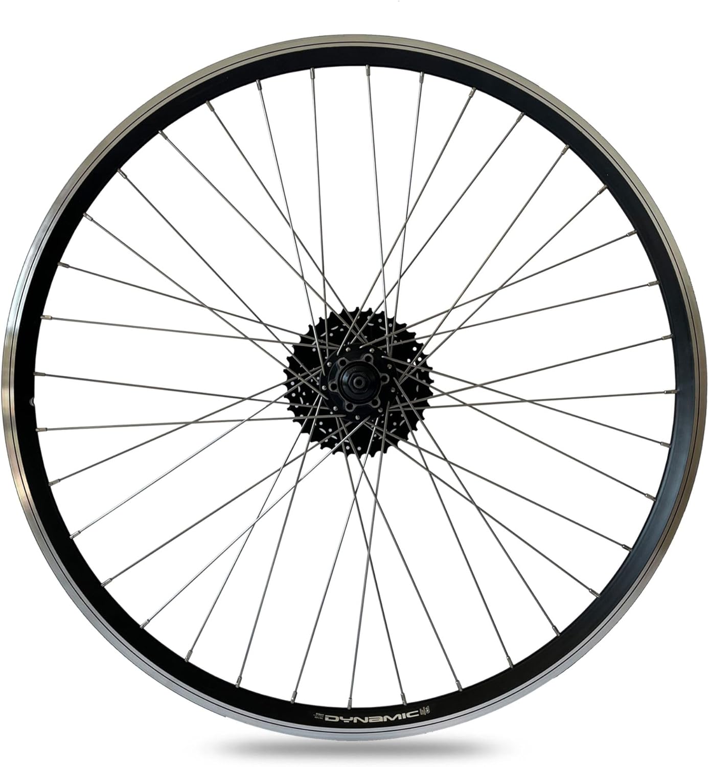 Hinterrad 28 Zoll Hohlkammerfelge I für 6-Loch Bremsscheibe I mit 9 Fach Kassette CS-HG200-9/11-34, | inkl. Schnellspanner | schwarz I ETRTO 19-622